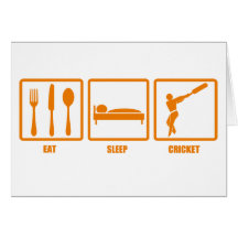 Eat Sleep Cricket Greeting Cards