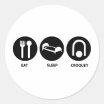 Eat Sleep Croquet Round Stickers