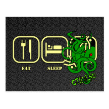 Eat - Sleep - Cthulhu Postcard