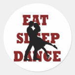 Eat, Sleep, Dance Round Stickers
