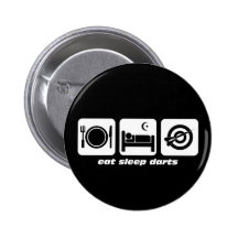 Eat sleep darts pinback button