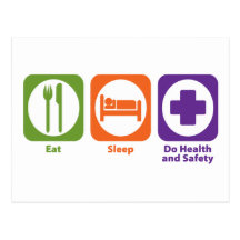 Eat Sleep Do Health and Safety Postcards