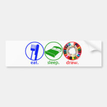 Eat Sleep Draw Bumper Sticker