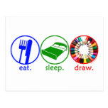 Eat Sleep Draw Postcard