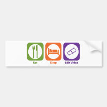 Eat Sleep Edit Video Bumper Sticker