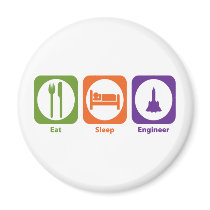 Eat Sleep Engineer Refrigerator Magnet