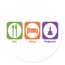 Eat Sleep Engineer Stickers