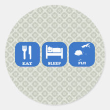 Eat Sleep Fiji Round Stickers