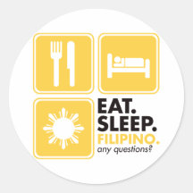 Eat Sleep Filipino - Yellow Stickers