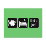 eat sleep find a job postcards