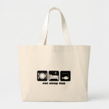 eat sleep fish fishing tote bag
