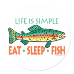 Eat Sleep Fish - Humourous Trout Fishing stickers