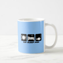 eat sleep fish mug