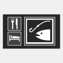 Eat Sleep FISH! Rectangular Sticker