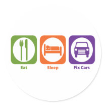 Eat Sleep Fix Cars Sticker