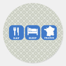 Eat Sleep France Round Sticker