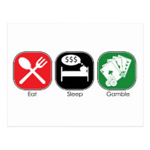 Eat Sleep Gamble Postcards