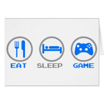 Eat Sleep Game Again - Gamer, geek video games Greeting Card