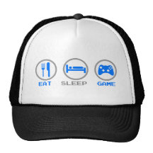Eat Sleep Game Again - Gamer, geek video games Mesh Hat