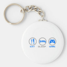 Eat Sleep Game Again - Gamer, geek video games Key Chains