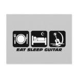 Eat sleep guitar postcards