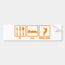 Eat Sleep Hammer Throw Bumper Stickers