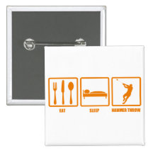 Eat Sleep Hammer Throw Buttons