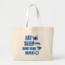 Eat sleep hang glide tote bag