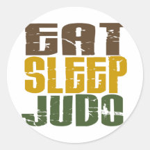 Eat Sleep Judo 1 Round Stickers