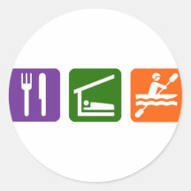 Eat Sleep Kayaking Round Sticker