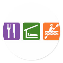 Eat Sleep Kayaking Round Sticker