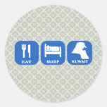 Eat Sleep Kuwait Round Sticker