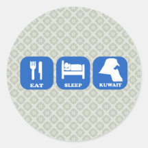 Eat Sleep Kuwait Round Sticker
