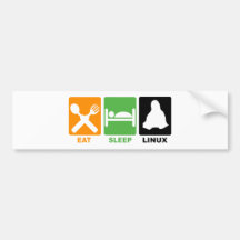 EAT SLEEP LINUX BUMPER STICKER