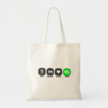 Eat. Sleep. Love. Run. Green Canvas Bags