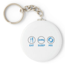 Eat, Sleep, Mix Again - DJ Disc Jockey Music Deck Key Chains