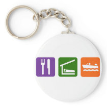 Eat Sleep Motor Boating Keychains