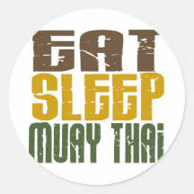 Eat Sleep Muay Thai 1 Round Sticker