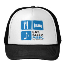 Eat Sleep Music - Blue Mesh Hat