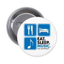 Eat Sleep Music - Blue buttons