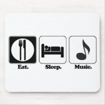 eat sleep music mousemat