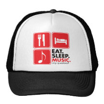 Eat Sleep Music - Red Mesh Hats