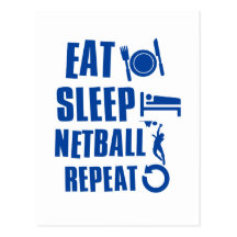 Eat sleep Netball Post Cards