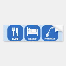 Eat Sleep Norway Bumper Stickers