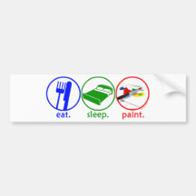 Eat Sleep Paint Bumper Sticker