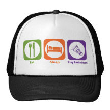 Eat Sleep Play Badminton Hat