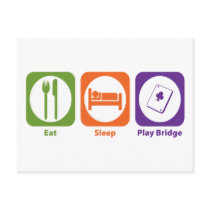 Eat Sleep Play Bridge Postcard