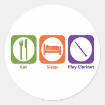 Eat Sleep Play Clarinet Round Sticker
