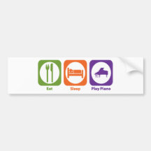 Eat Sleep Play Piano Bumper Sticker
