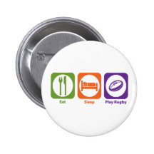 Eat Sleep Play Rugby Pinback Buttons